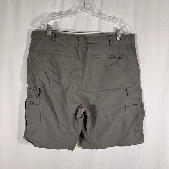 REI Cargo Shorts Men's Large Grey Hiking Nylon Hook Look Zip Pockets 9" Inseam - Picture 8 of 10